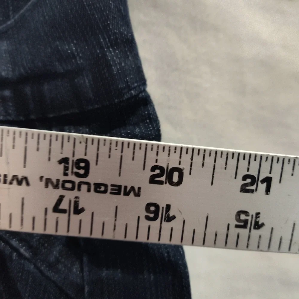20 W jeans U 51 embroidered bling stretch dark blue straight crinkled